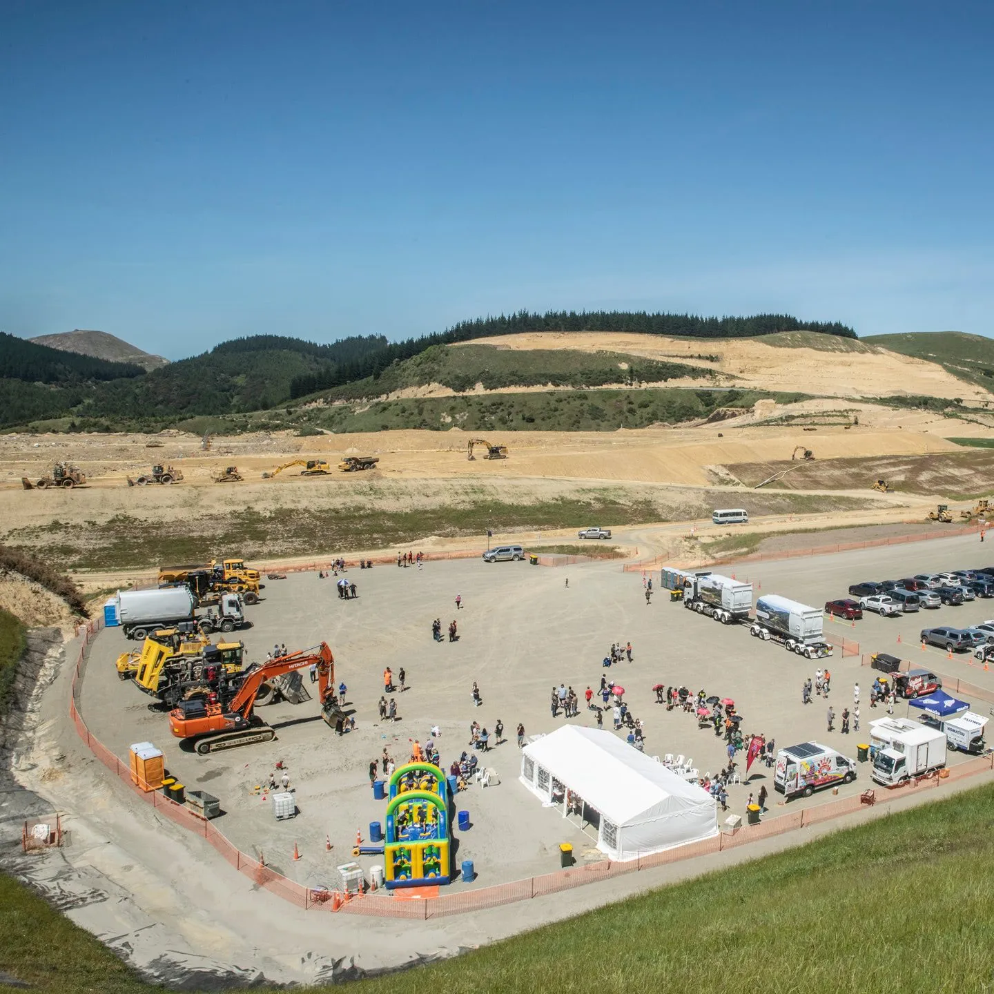 Aerial view of a community open day on the Kate Valley site